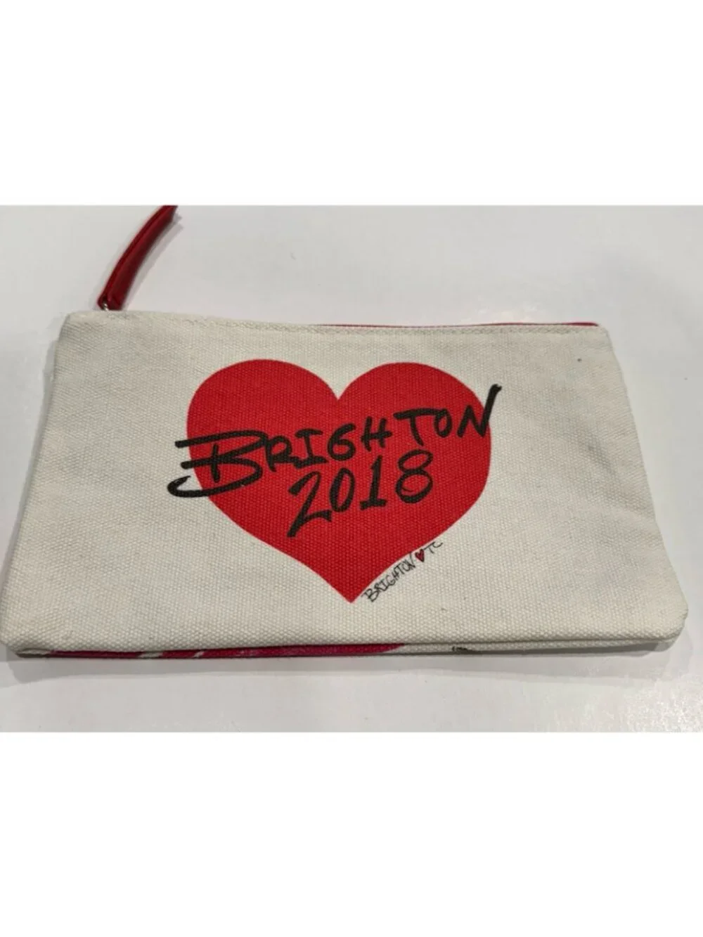 Brighton 2018 Fashionista Love Brighton Canvas Zip Cosmetic Pouch Tom Clancy LX9